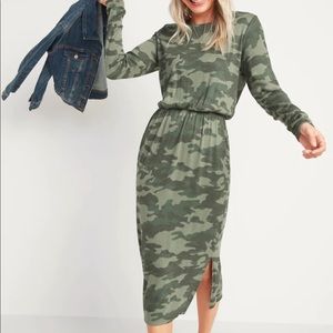 NWT CAMO OLD NAVY TSHIRT MIDI DRESS XXL